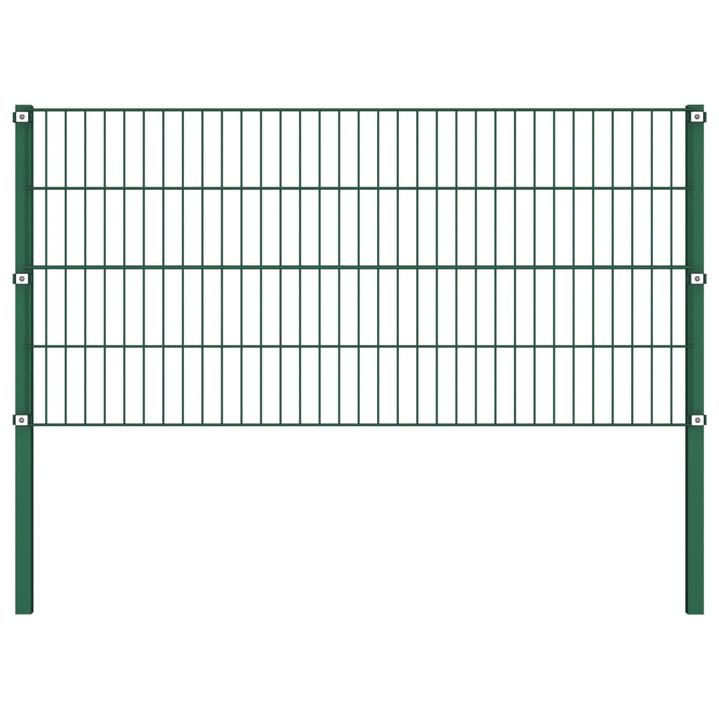 vidaXL zöld vas kerítéspanel oszlopokkal 15,3 x 0,8 m