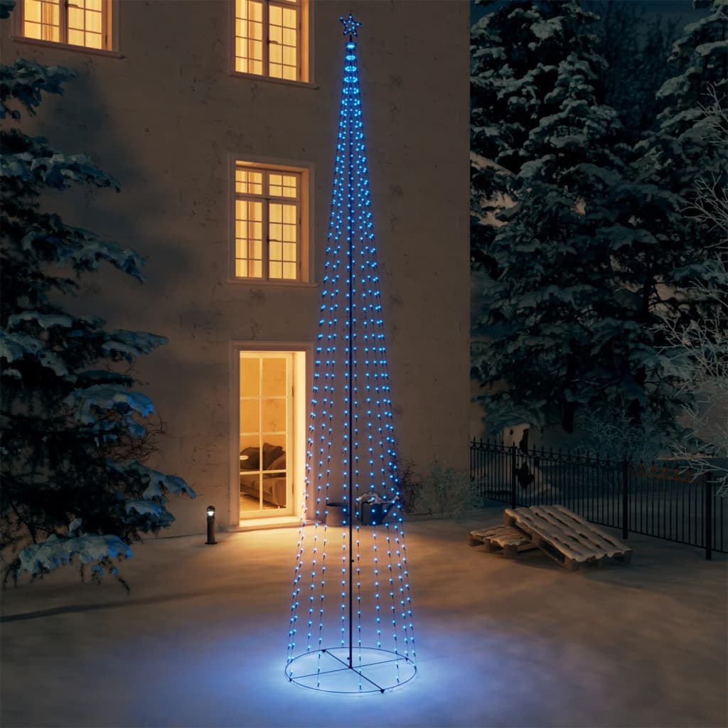 vidaXL kúp alakú karácsonyfa 752 kék LED-del 160 x 500 cm