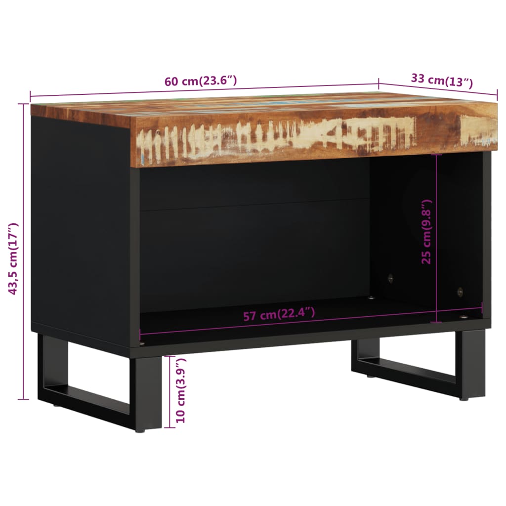 vidaXL tömör újrahasznosított fa TV-szekrény 60 x 33 x 43,5 cm