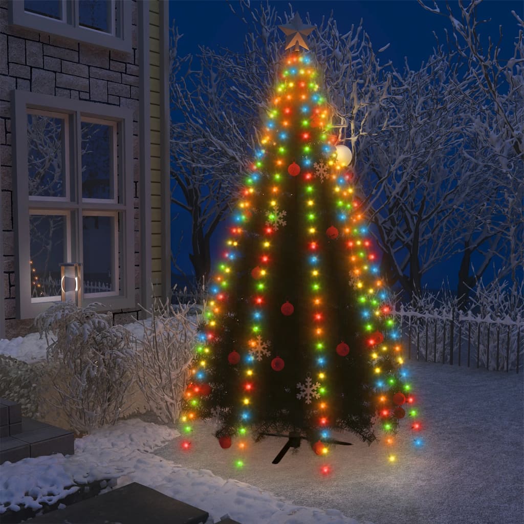 vidaXL karácsonyfa-fényháló 250 színes LED-del 250 cm