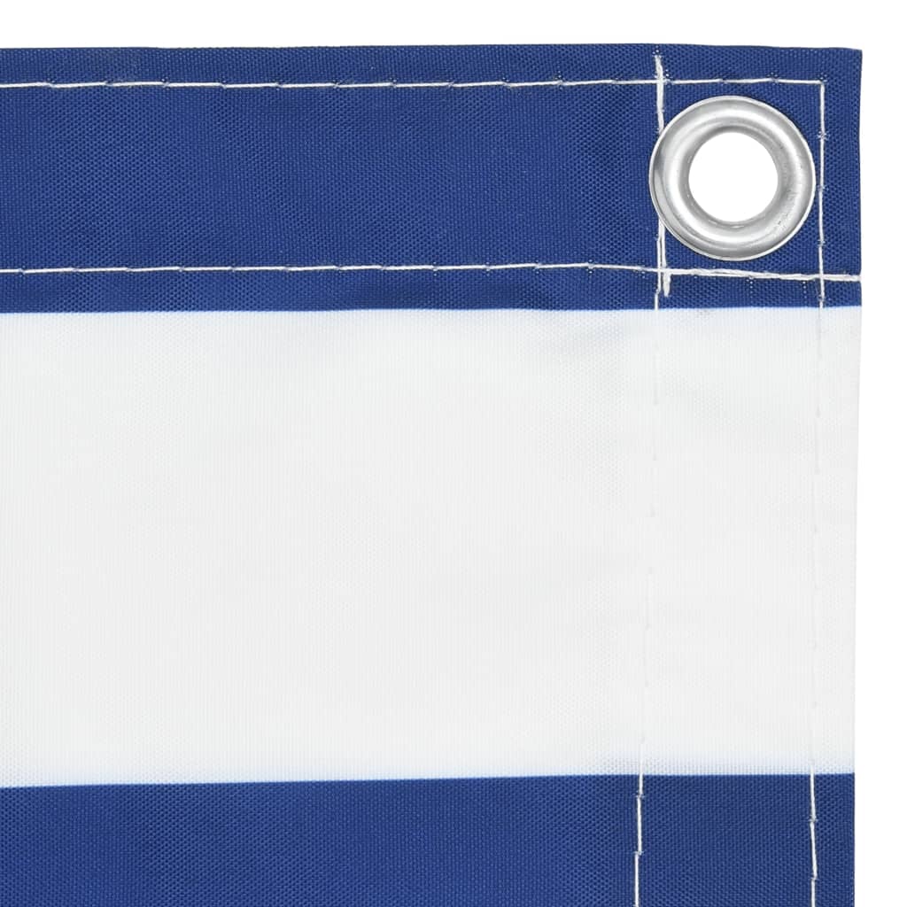 vidaXL fehér-kék oxford-szövet erkélyparaván 75 x 400 cm