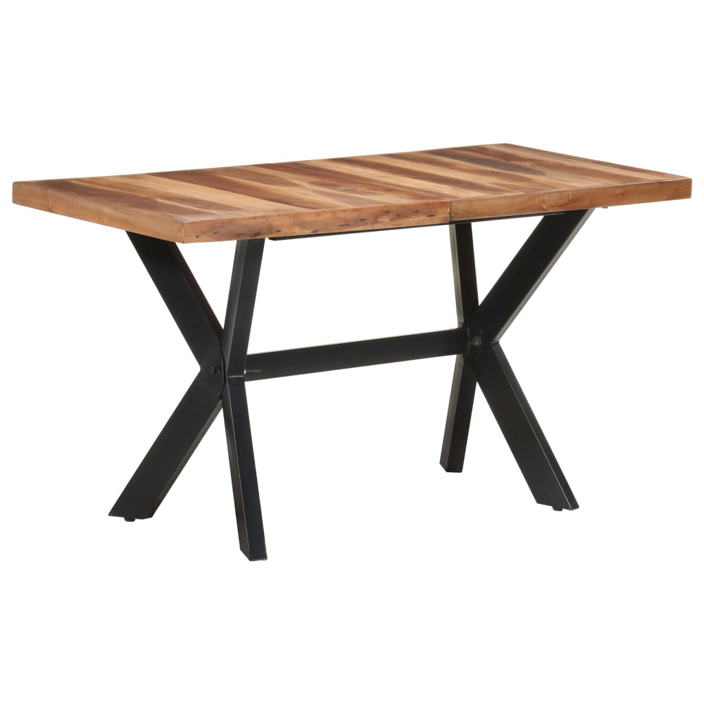 vidaXL tömör fa étkezőasztal mézszínű felülettel 140 x 70 x 75 cm