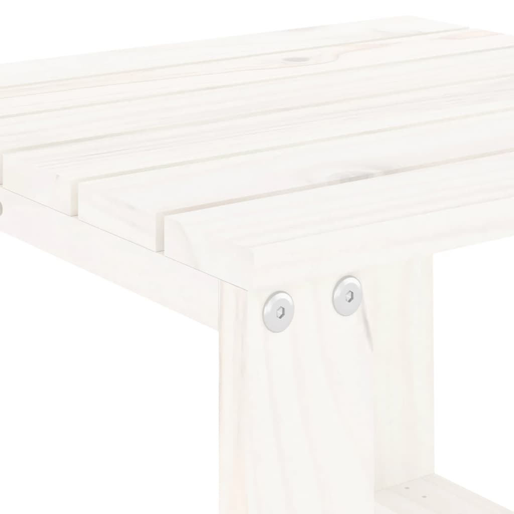 vidaXL fehér tömör fenyőfa kerti kisasztal 40x38x28,5 cm