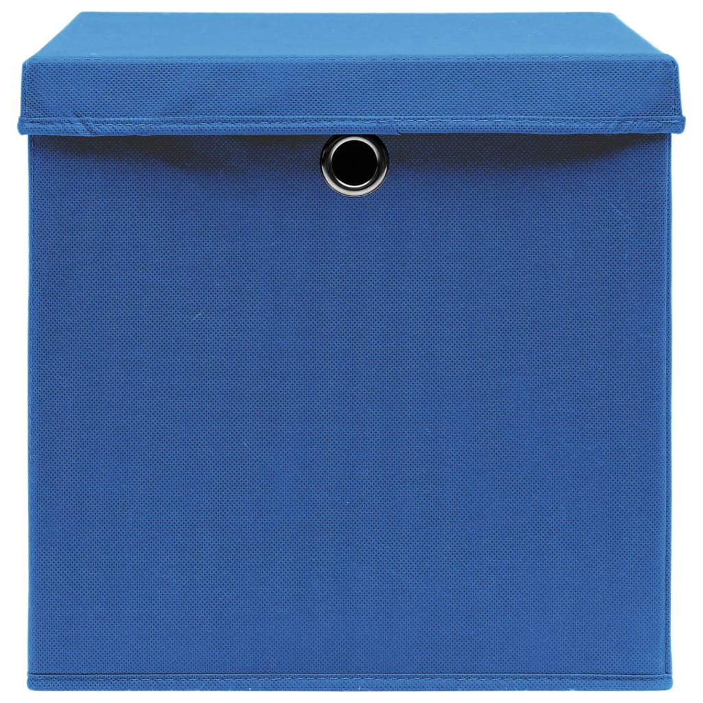 vidaXL 4 db kék fedeles tárolódoboz 28 x 28 x 28 cm