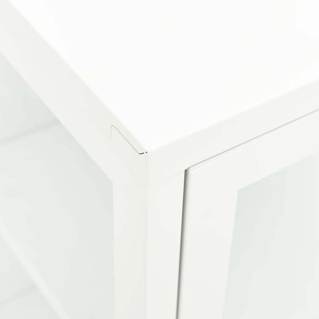 vidaXL fehér acél és üveg tálalószekrény 70 x 35 x 70 cm