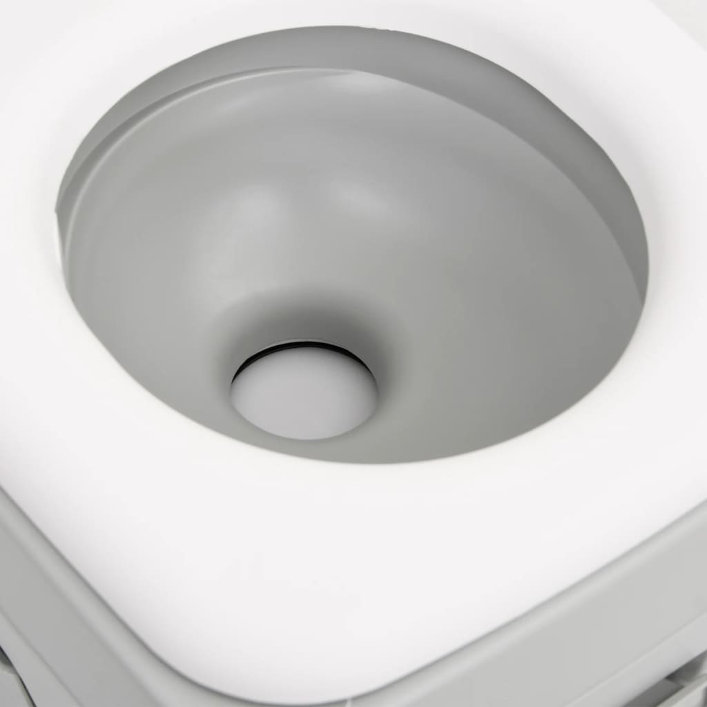 vidaXL szürke-fehér HDPE hordozható kemping WC 15+10 L