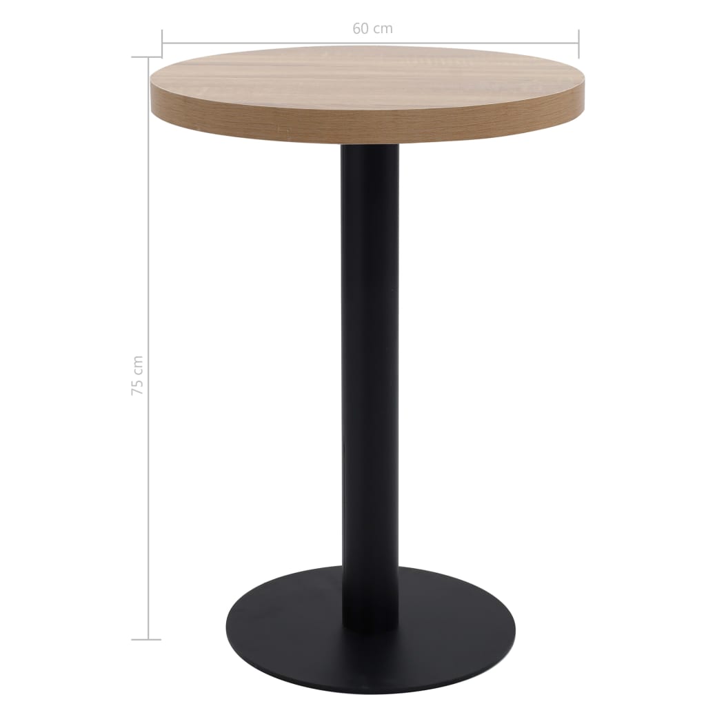 vidaXL világosbarna MDF bisztróasztal 60 cm