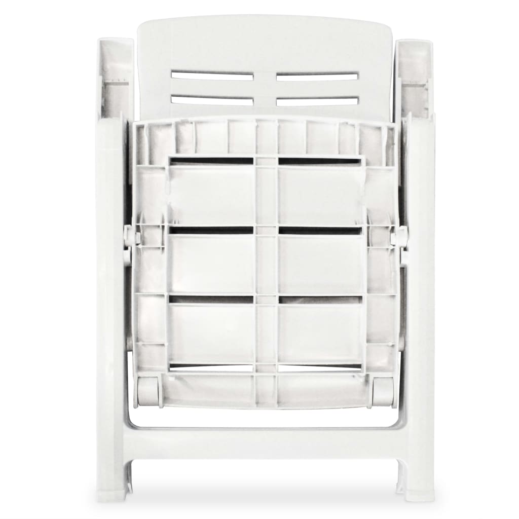 vidaXL 4 db fehér dönthető műanyag kerti szék