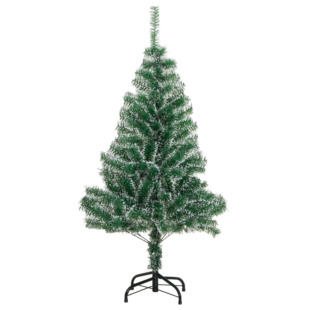 vidaXL műkarácsonyfa 150 LED-del, gömbszettel és hópehellyel 120 cm