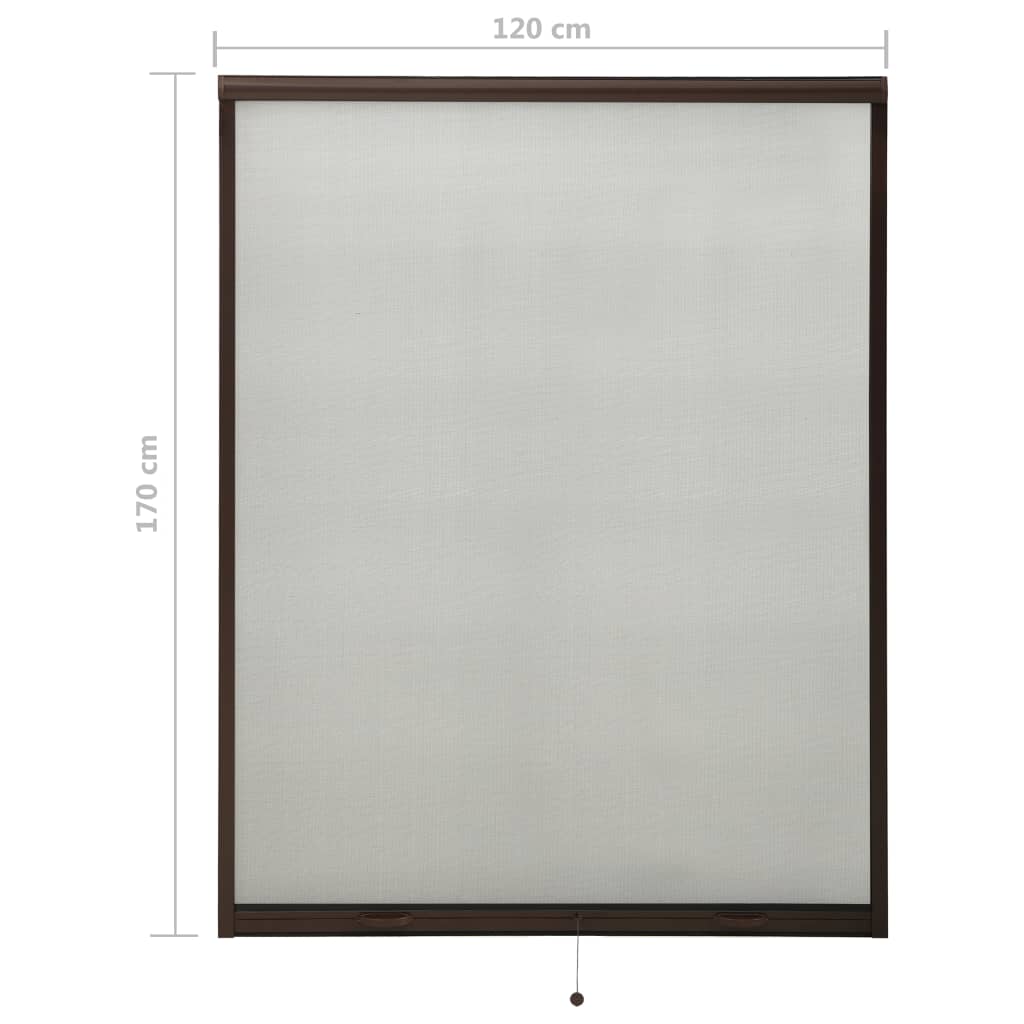 vidaXL barna lehúzható ablakszúnyogháló 120 x 170 cm