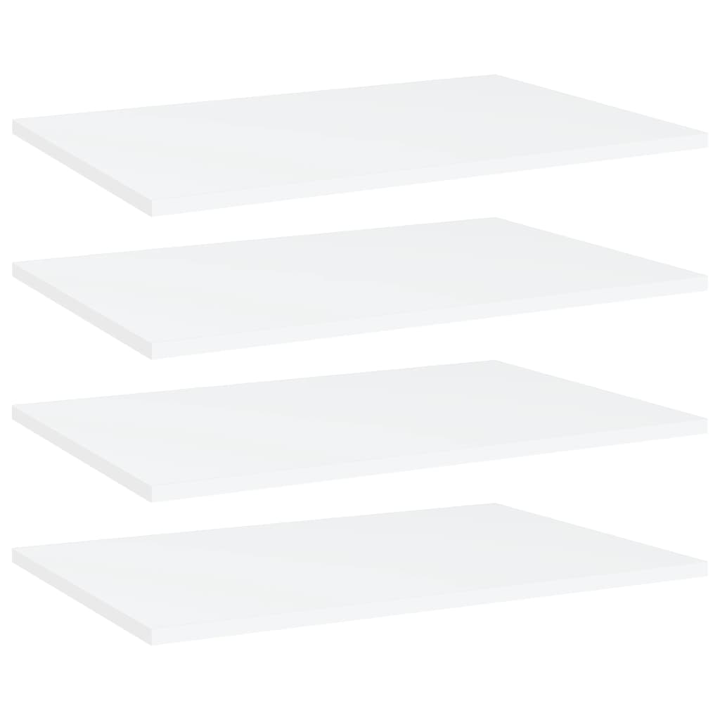 vidaXL 4 db fehér forgácslap könyvespolc 60 x 40 x 1,5 cm