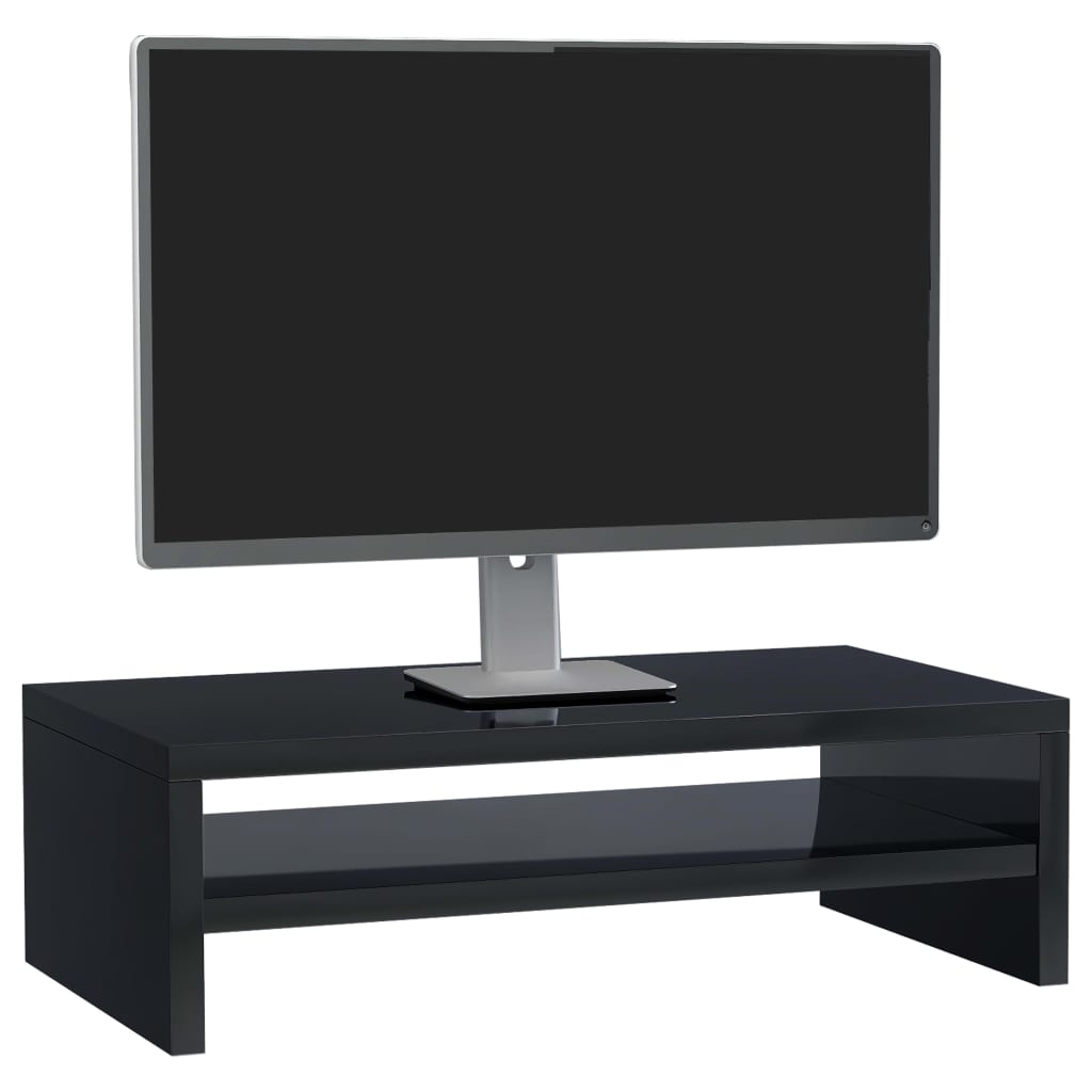 vidaXL magasfényű fekete forgácslap monitorállvány 42 x 24 x 13 cm