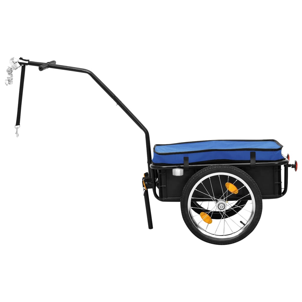 vidaXL kék acél kerékpár-utánfutó/kézikocsi 155 x 60 x 83 cm