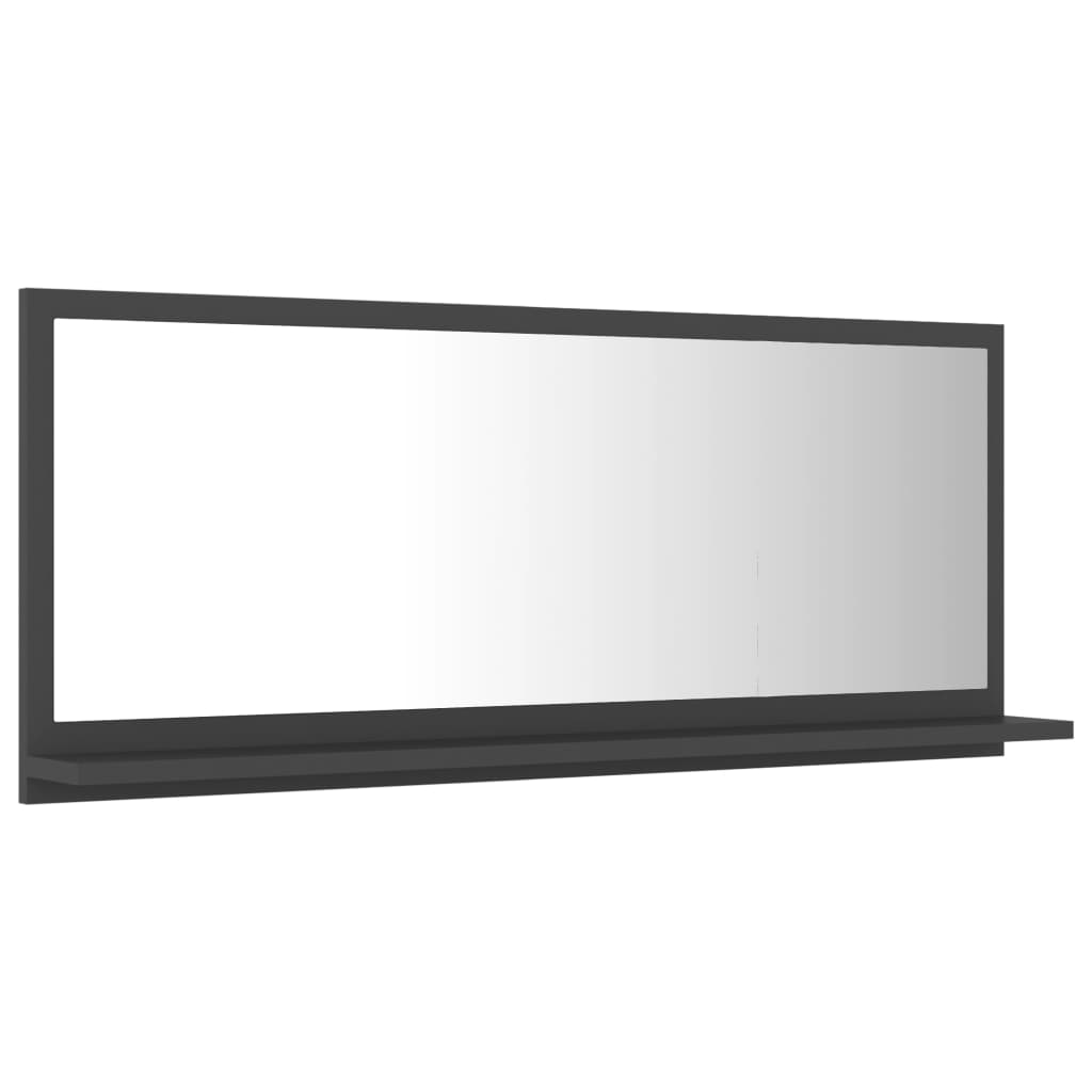 vidaXL szürke forgácslap fürdőszobai tükör 90 x 10,5 x 37 cm