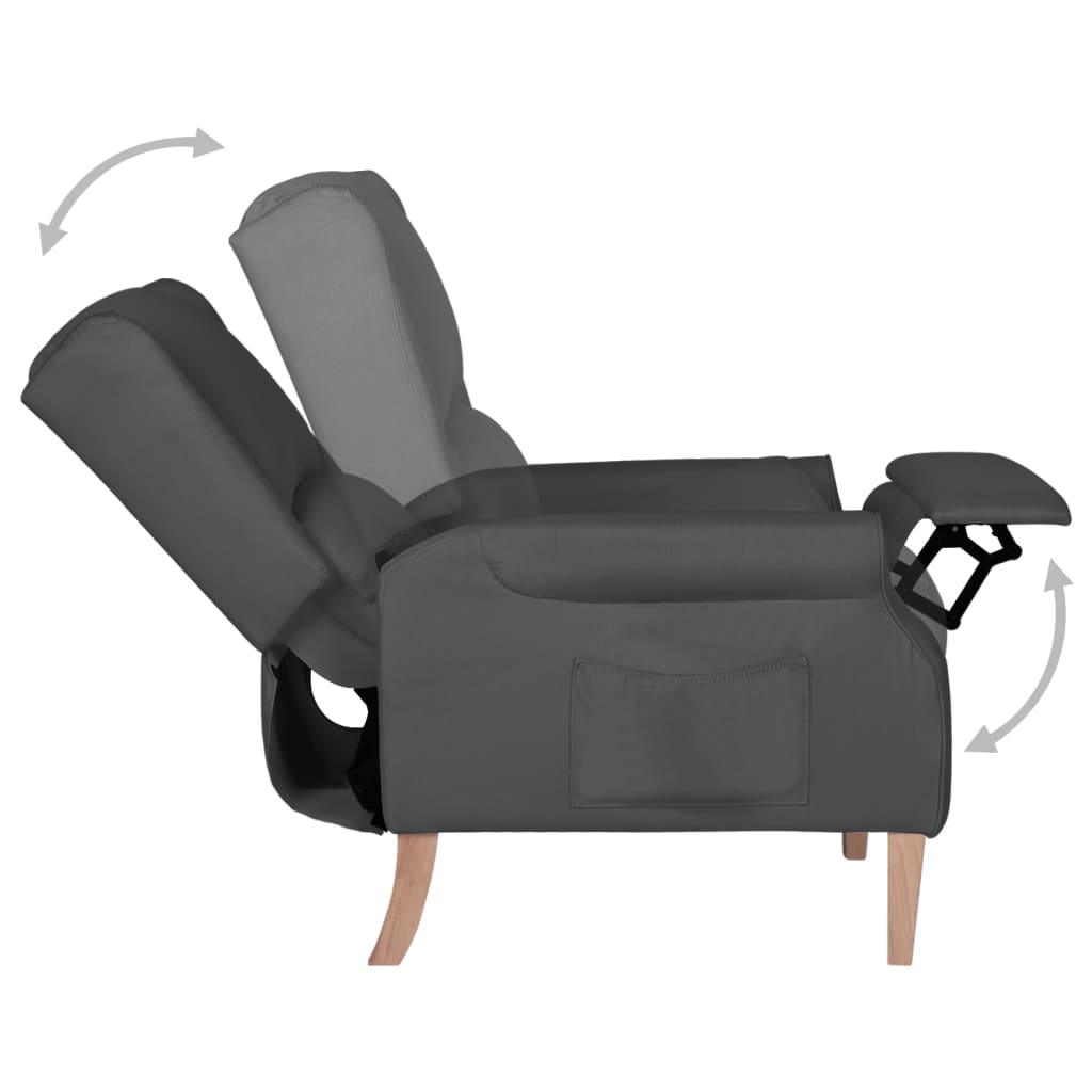 vidaXL sötétszürke szövet dönthető szék