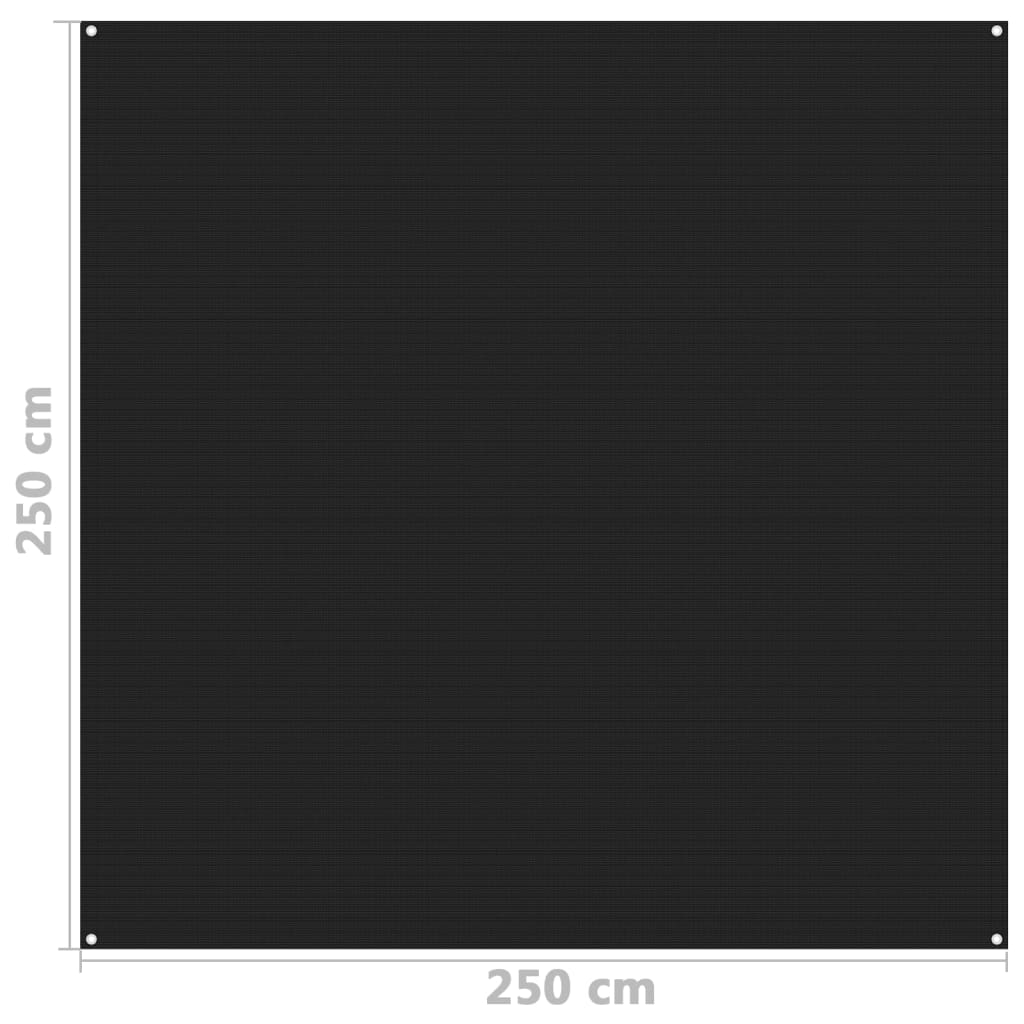 vidaXL fekete sátorszőnyeg 250 x 250 cm
