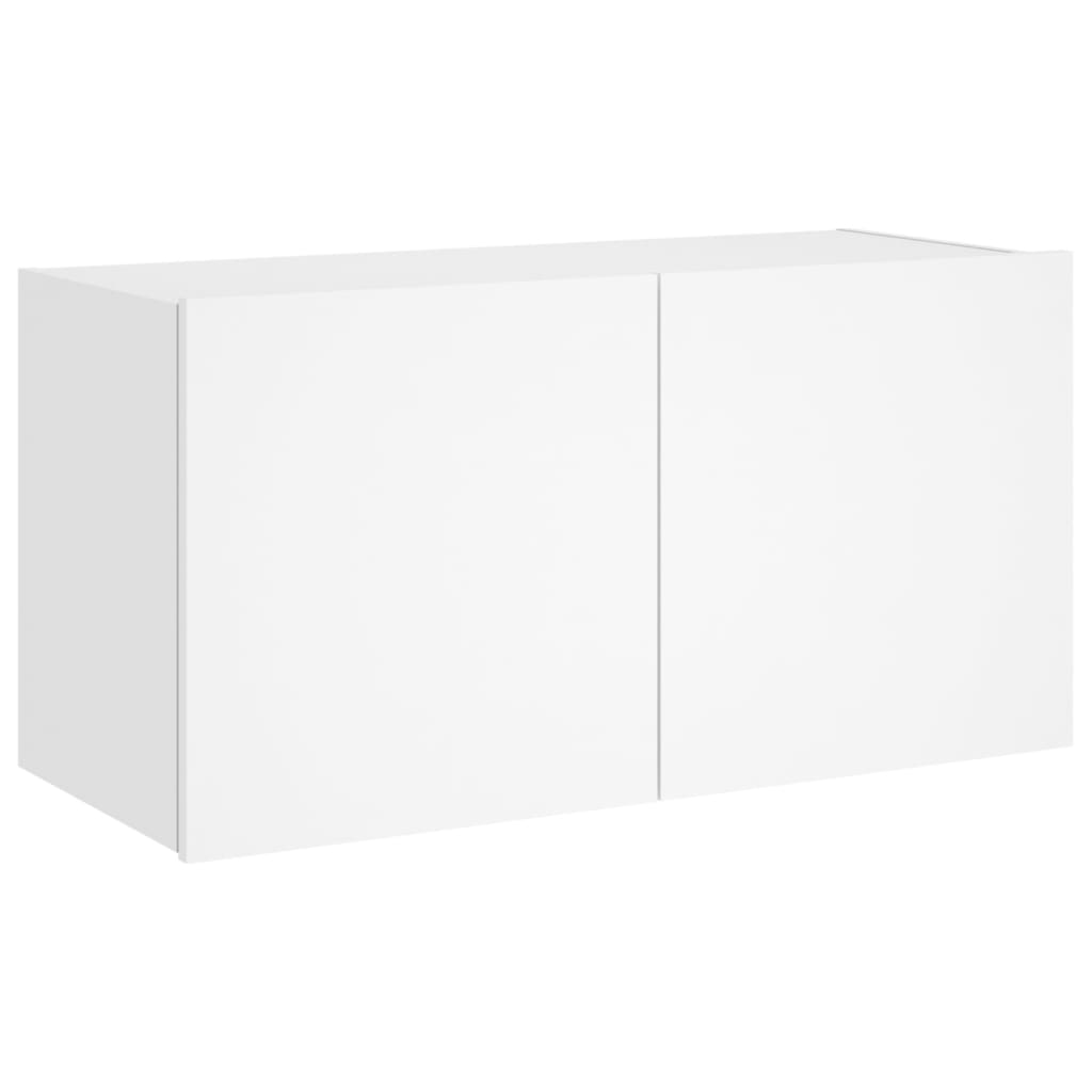 vidaXL fehér falra szerelhető TV-szekrény LED-lámpákkal 80x35x41 cm