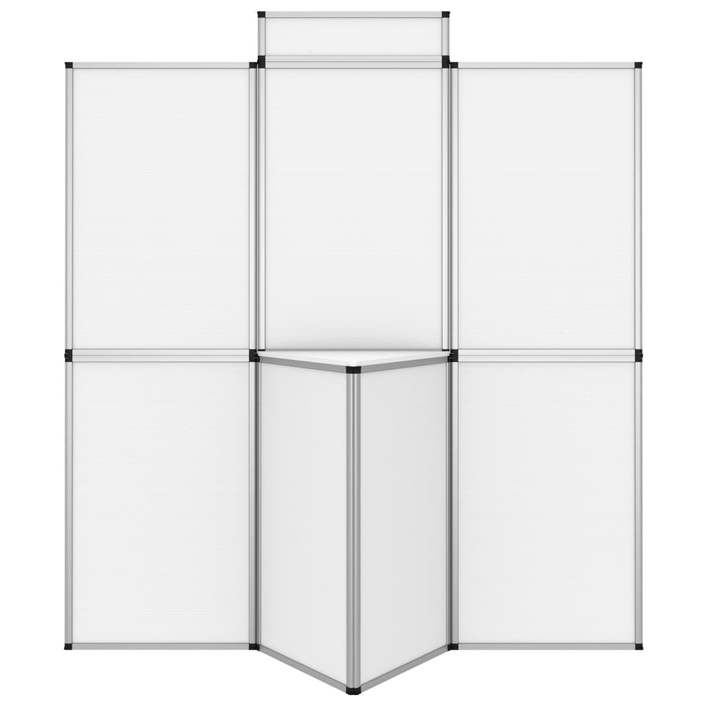 vidaXL fehér 8 paneles összecsukható kiállítófal asztallal 181x200 cm