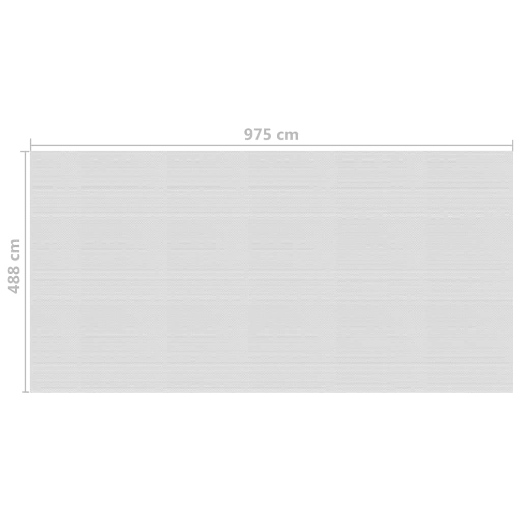 vidaXL szürke napelemes lebegő PE medencefólia 975 x 488 cm