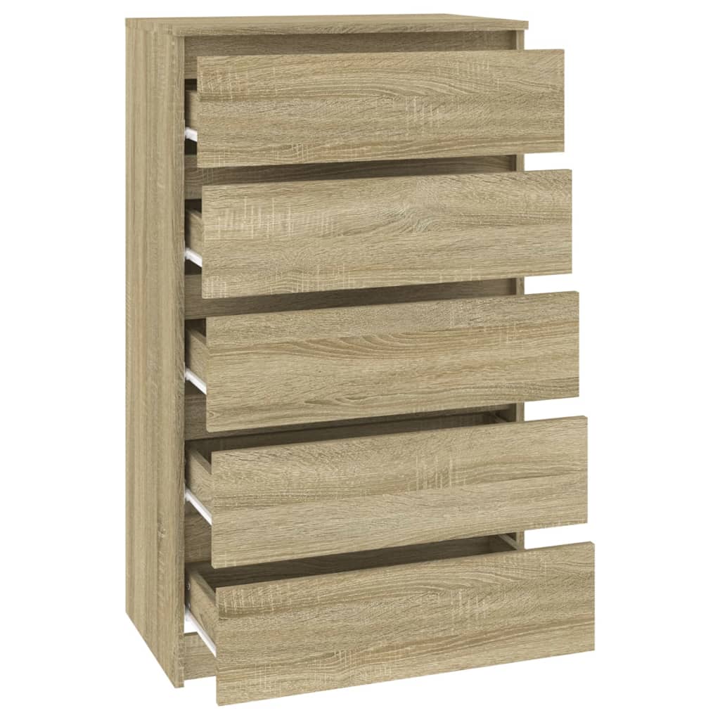 vidaXL sonoma-tölgyszínű szerelt fa fiókos szekrény 60 x 36 x 103 cm