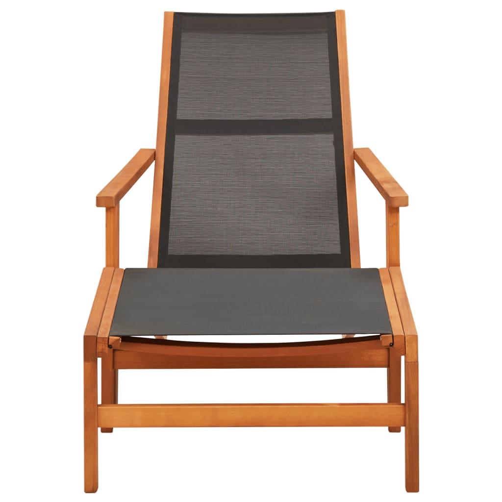 vidaXL tömör eukaliptuszfa és textilén kerti szék lábtartóval