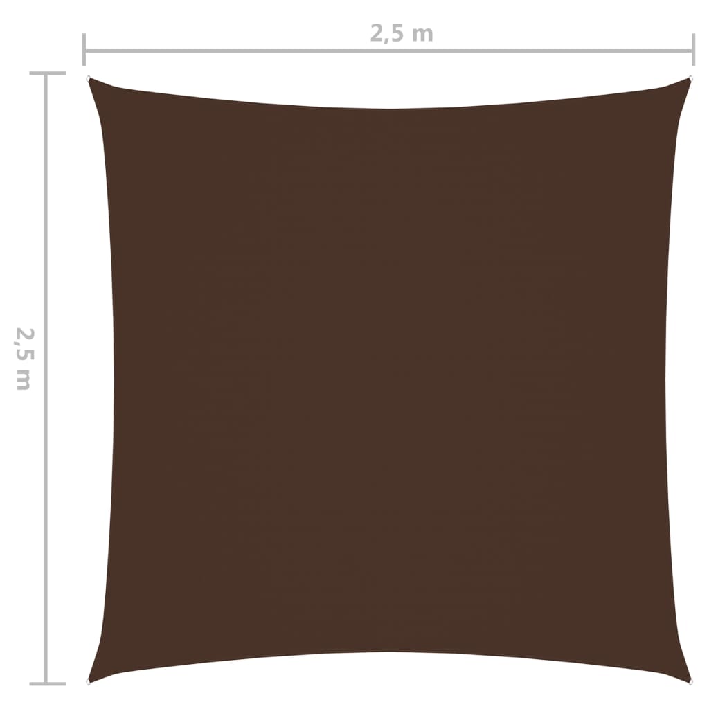 vidaXL barna négyzet alakú oxford-szövet napvitorla 2,5 x 2,5 m