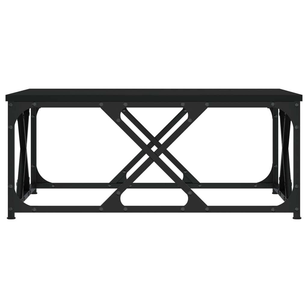 vidaXL fekete szerelt fa dohányzóasztal 70 x 70 x 30 cm