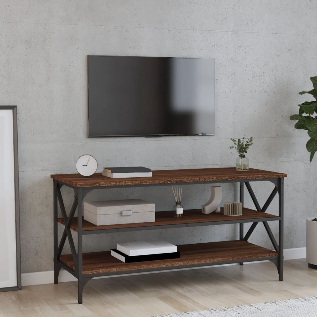 vidaXL barna tölgyszínű szerelt fa TV-szekrény 100x40x50 cm