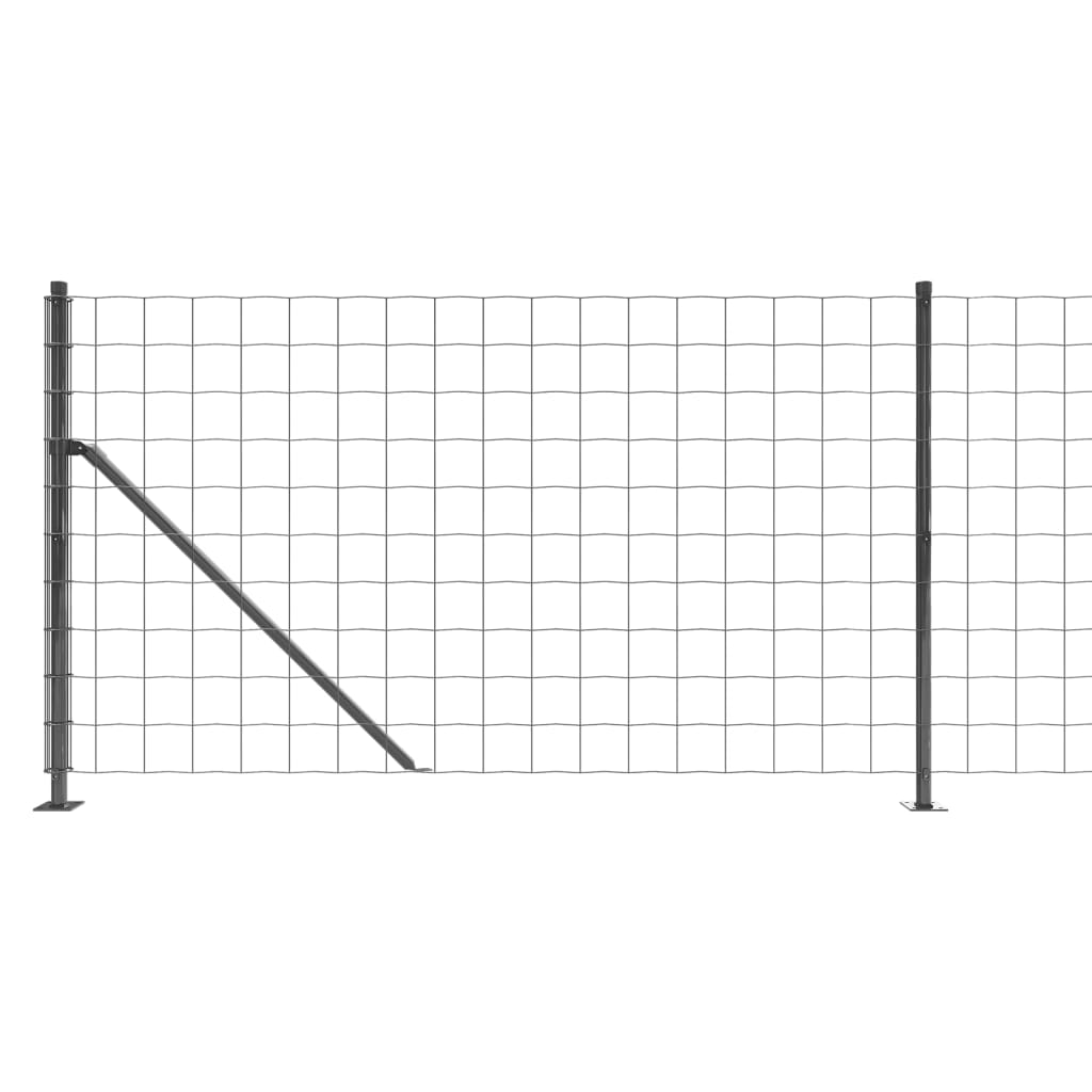 vidaXL antracitszürke dróthálós kerítés illesztőperemmel 1,1x25 m
