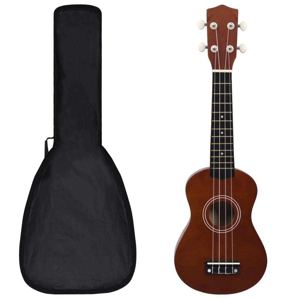 vidaXL természetes soprano ukulele készlet táskával gyerekeknek 21"