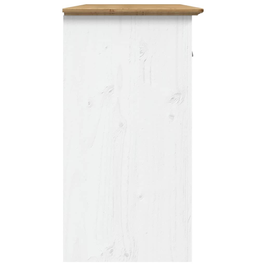 vidaXL BODO fehér-barna tömör fenyőfa tálalószekrény 115,5x43x200,5 cm