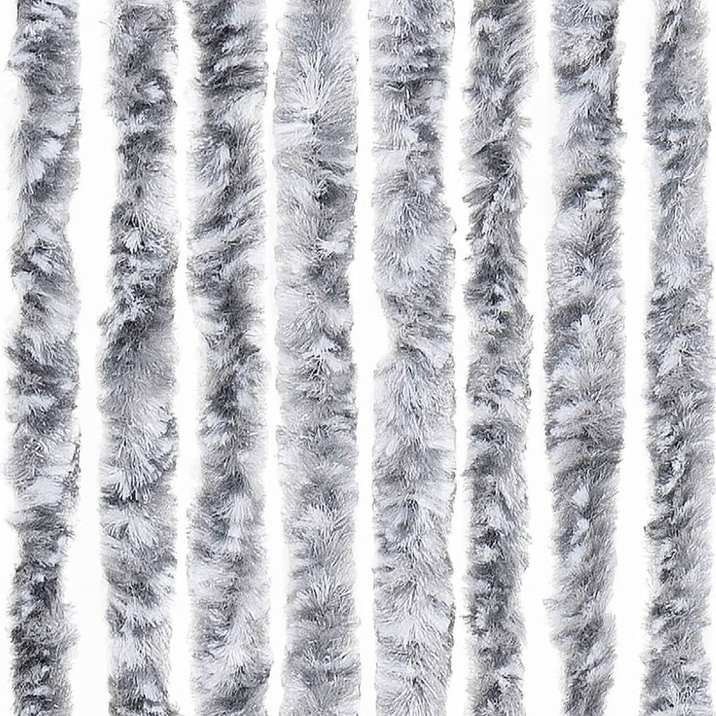 vidaXL fehér és szürke zsenília rovarfüggöny 100 x 230 cm