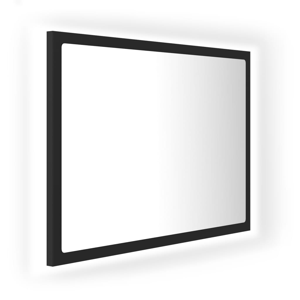 vidaXL szürke akril LED-es fürdőszobai tükör 60x8,5x37 cm