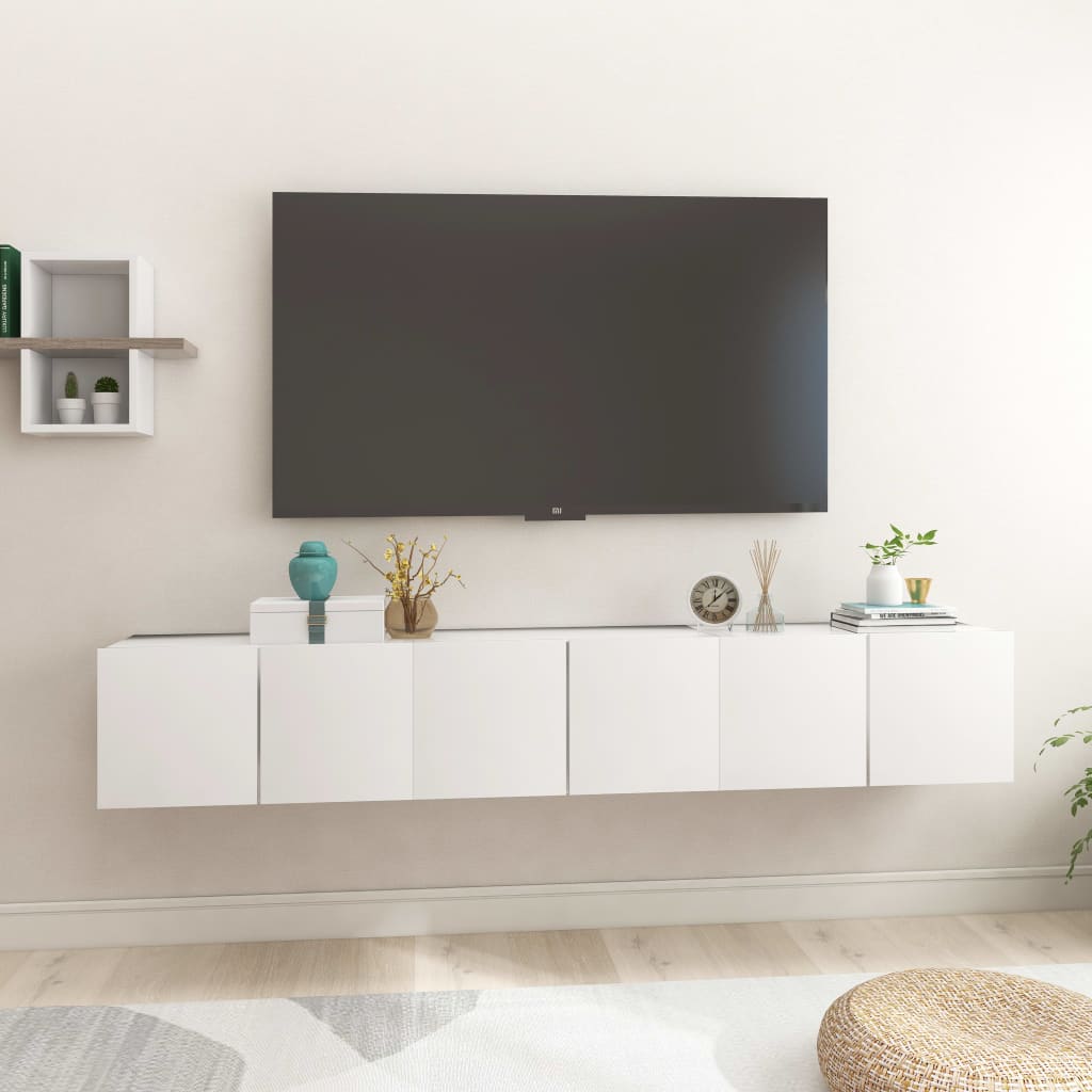 vidaXL 3 db fehér függő TV-szekrény 60 x 30 x 30 cm