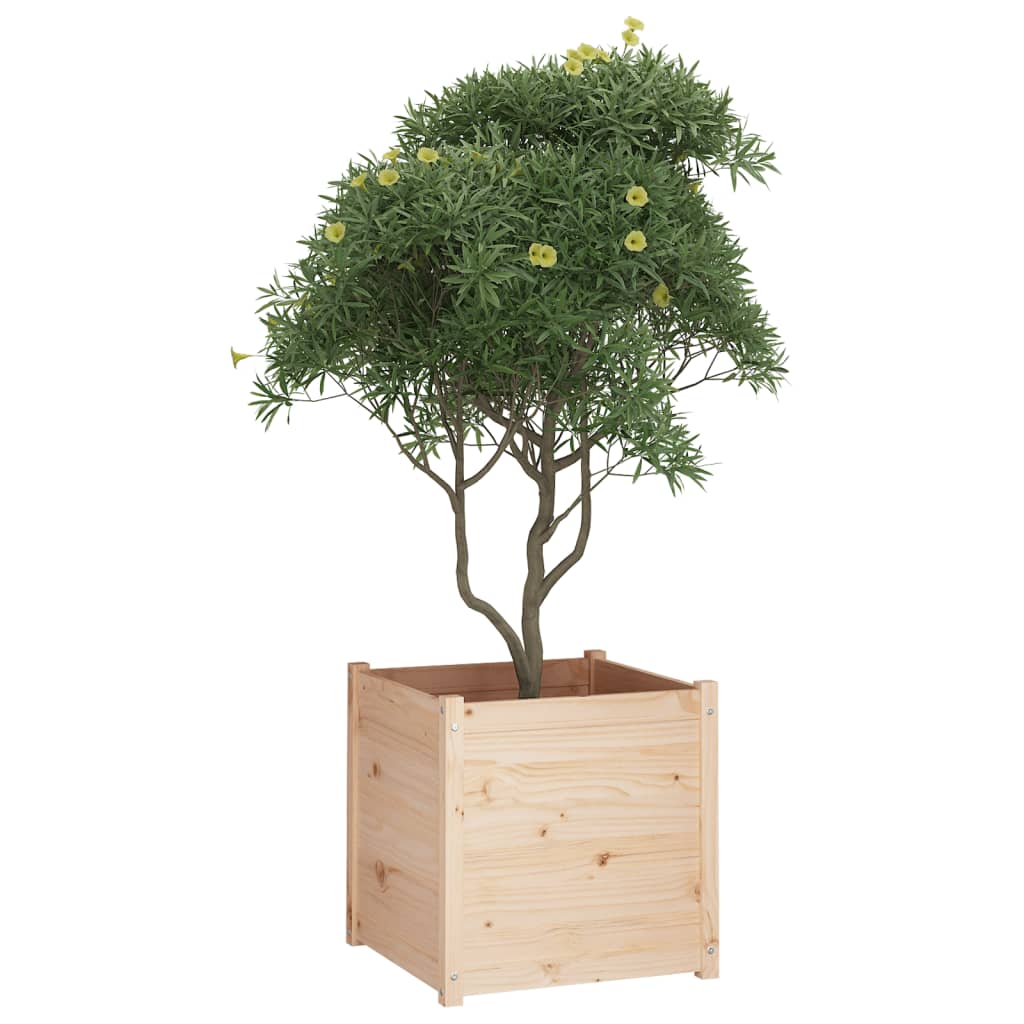 vidaXL tömör fenyőfa kerti virágtartó 60x60x60 cm