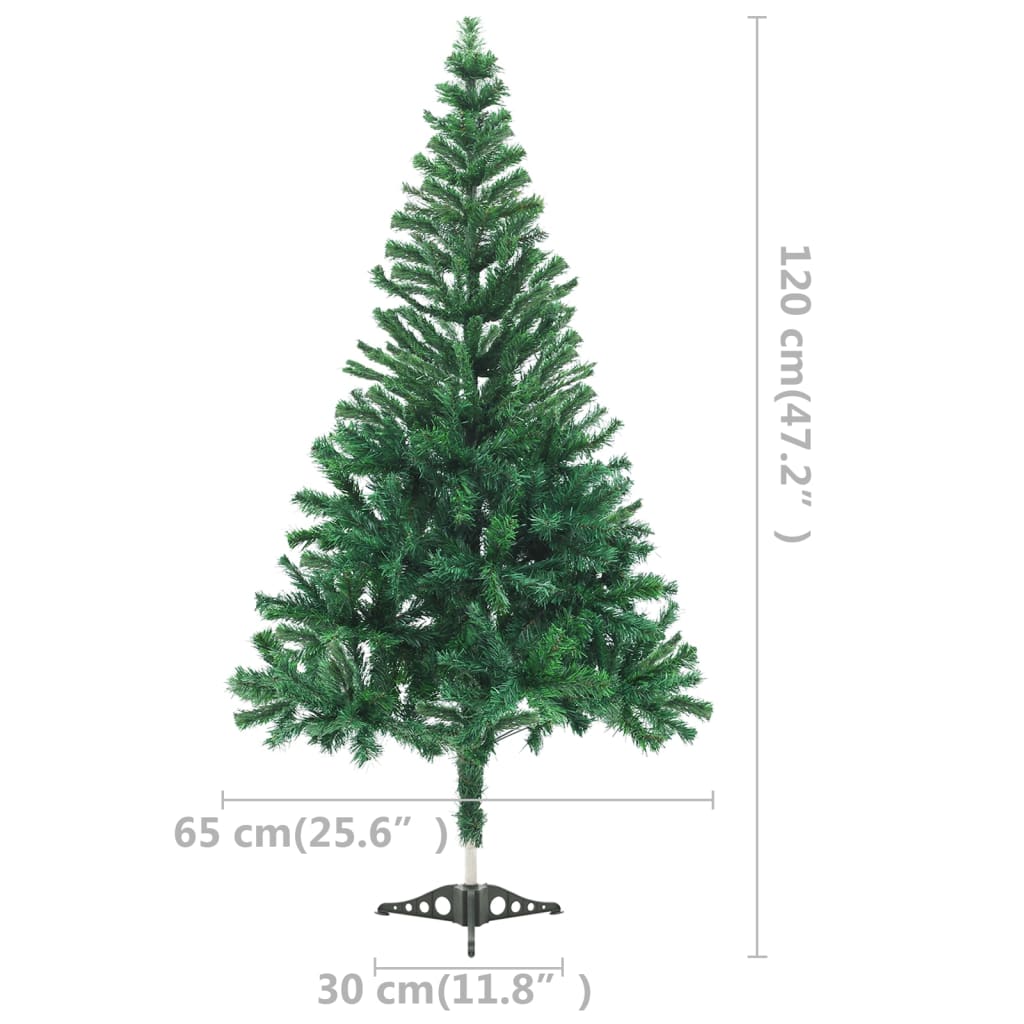 vidaXL megvilágított műkarácsonyfa 230 ággal gömb szettel 120 cm
