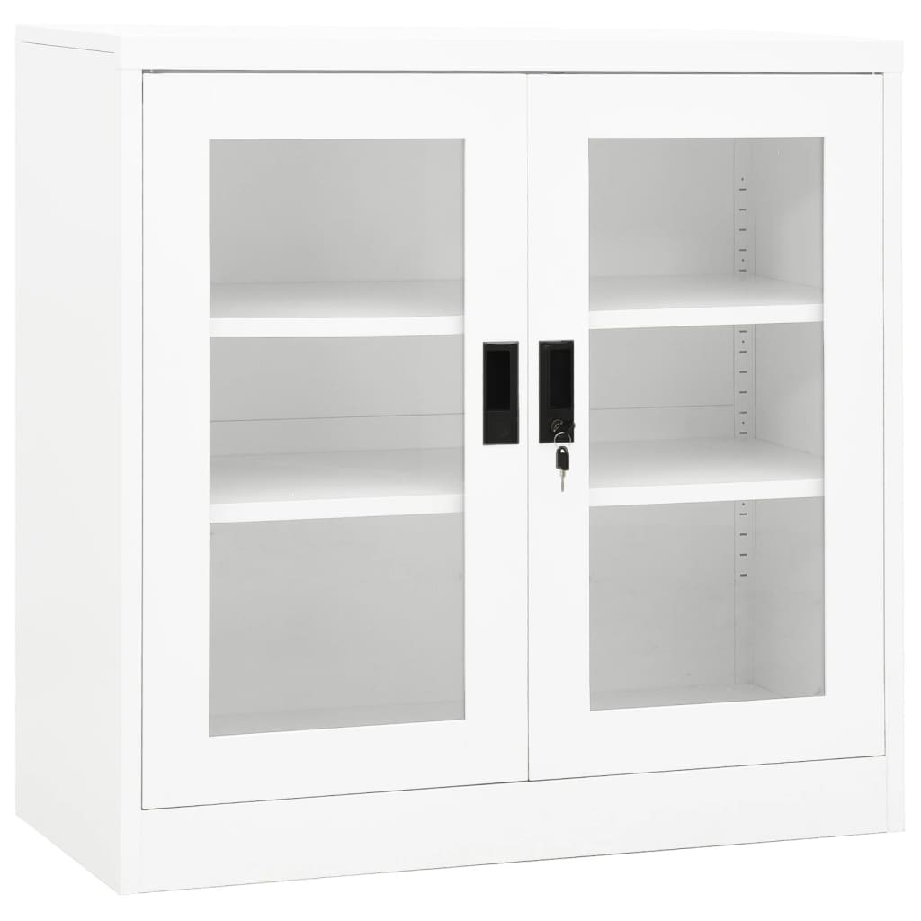 vidaXL fehér acél irodai szekrény 90 x 40 x 90 cm