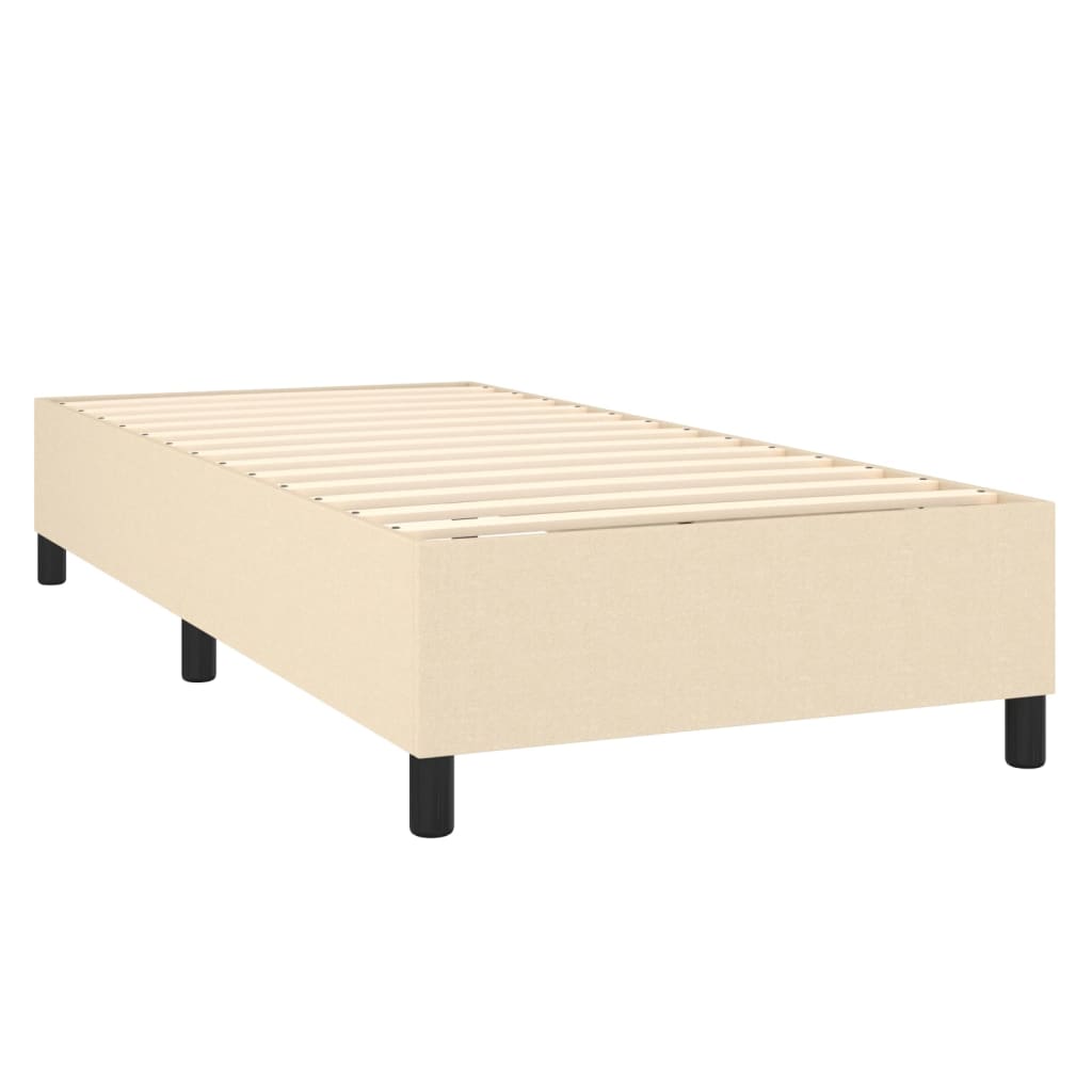 vidaXL krémszínű szövet rugós ágy matraccal 90 x 200 cm