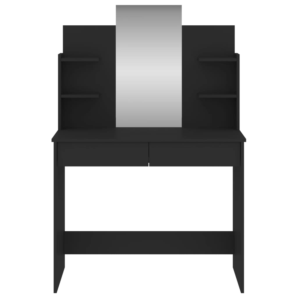 vidaXL fekete fésülködőasztal tükörrel 96x39x142 cm