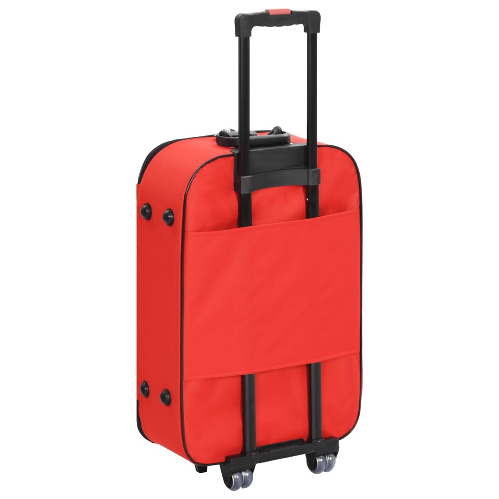 vidaXL 3 db piros puhafalú Oxford-szövetes gurulós bőrönd