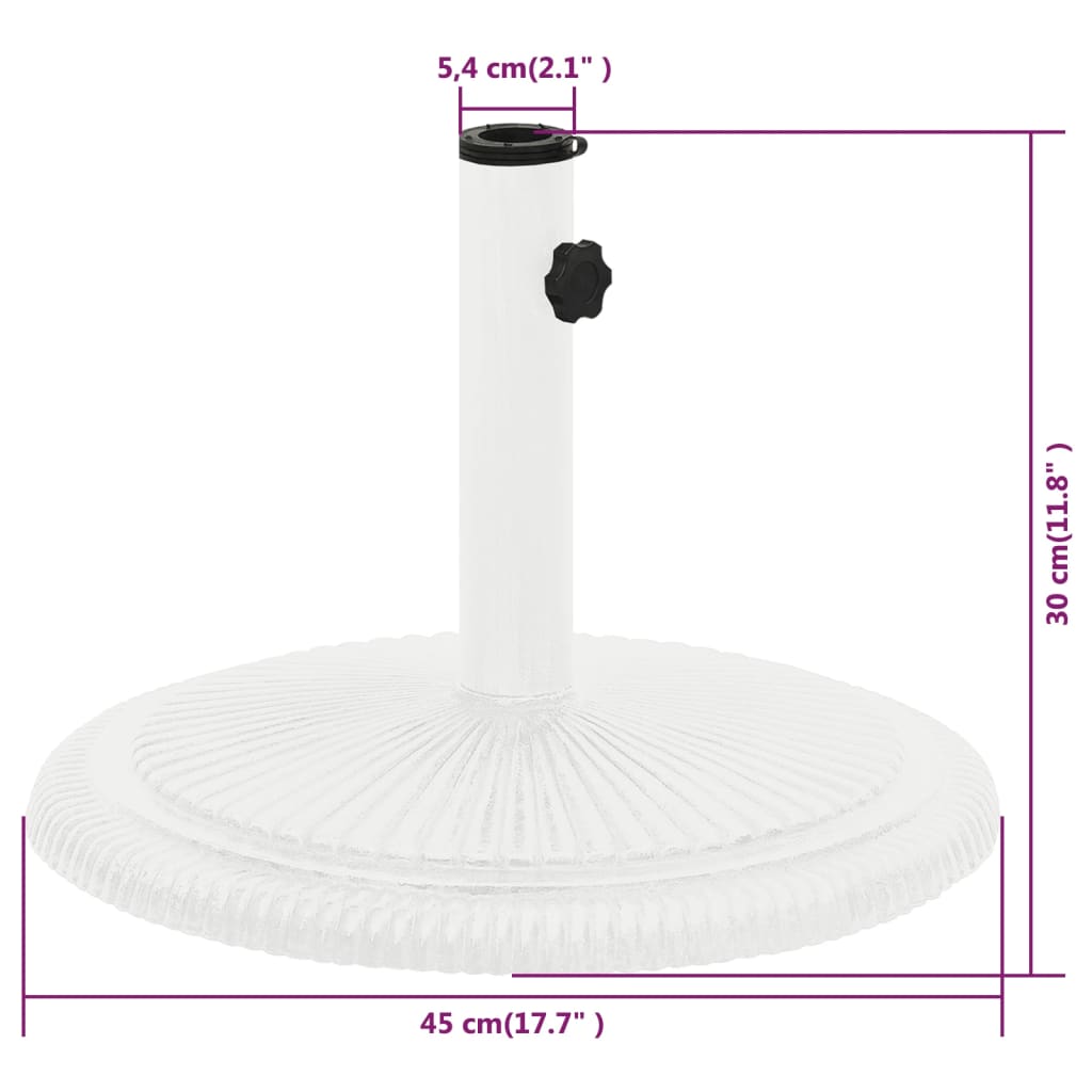 vidaXL fehér öntöttvas napernyőtalp 45 x 45 x 30 cm