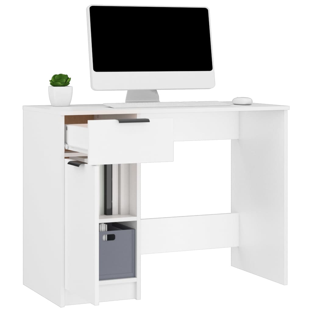 vidaXL fehér színű szerelt fa íróasztal 100 x 50 x 75 cm