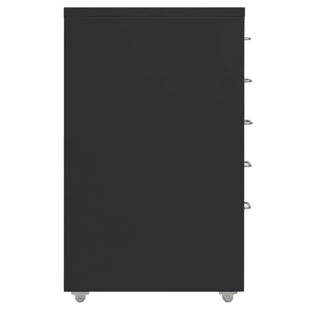 vidaXL fekete fém mobil iratszekrény 28 x 41 x 69 cm