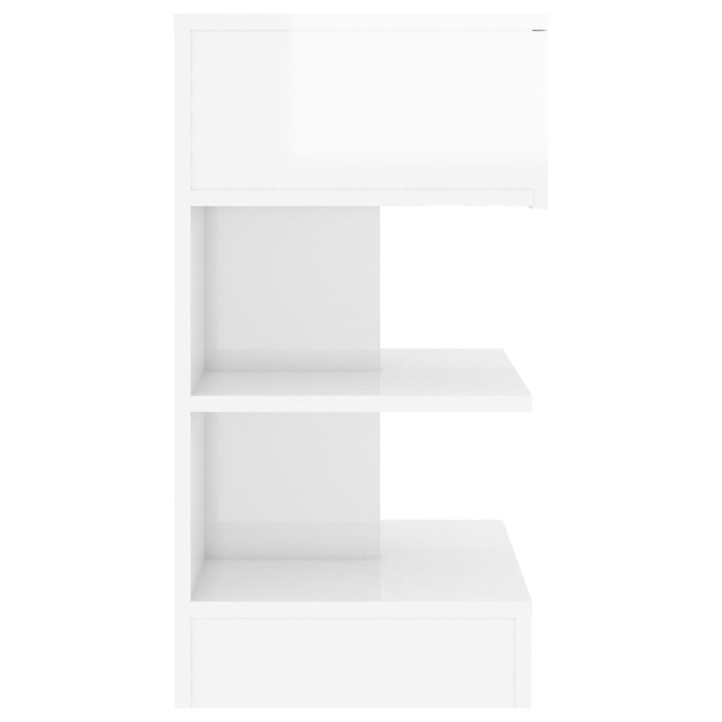vidaXL magasfényű fehér forgácslap éjjeliszekrény 40 x 35 x 65 cm