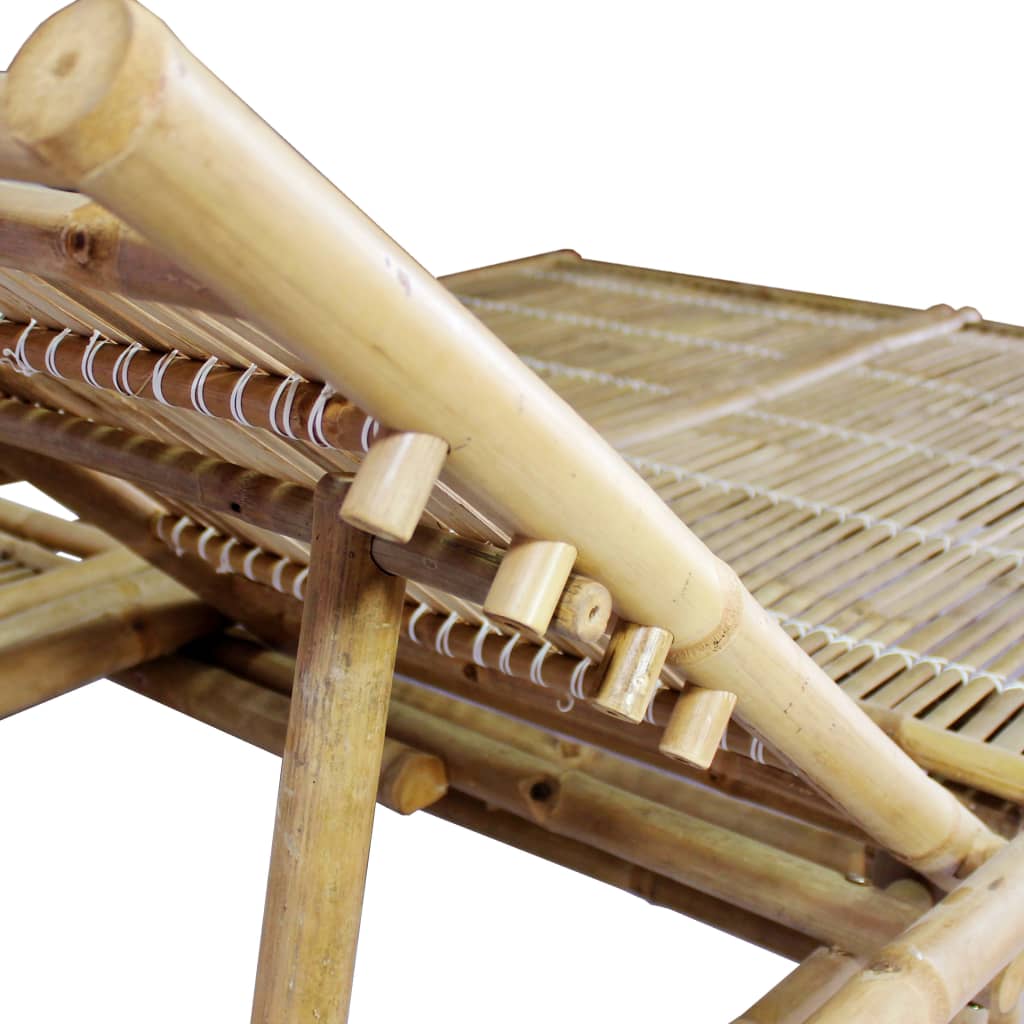 vidaXL kétszemélyes bambusz napozóágy párnákkal