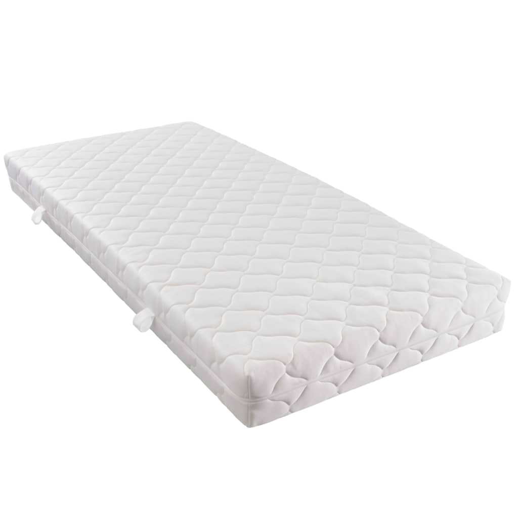 vidaXL szürke és fehér műbőr ágy matraccal 180 x 200 cm