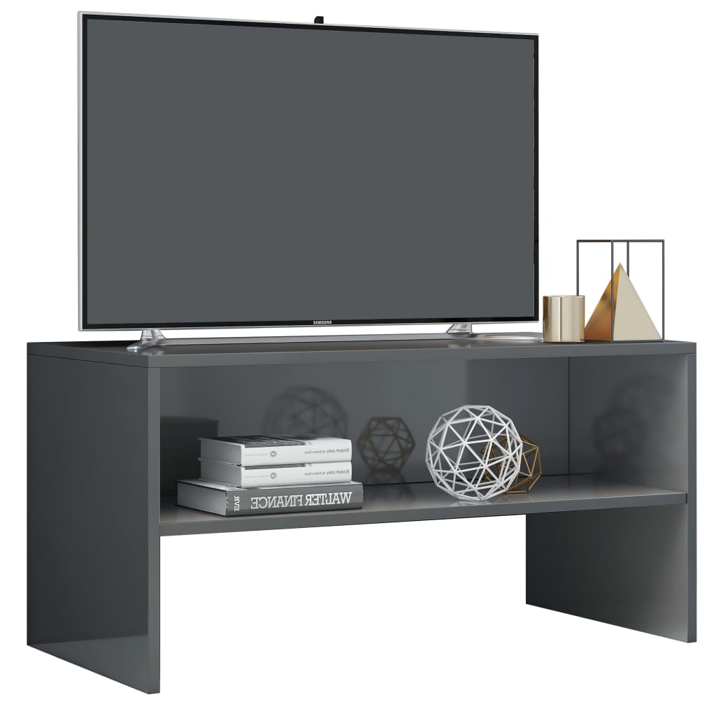vidaXL magasfényű szürke forgácslap TV-szekrény 80 x 40 x 40 cm
