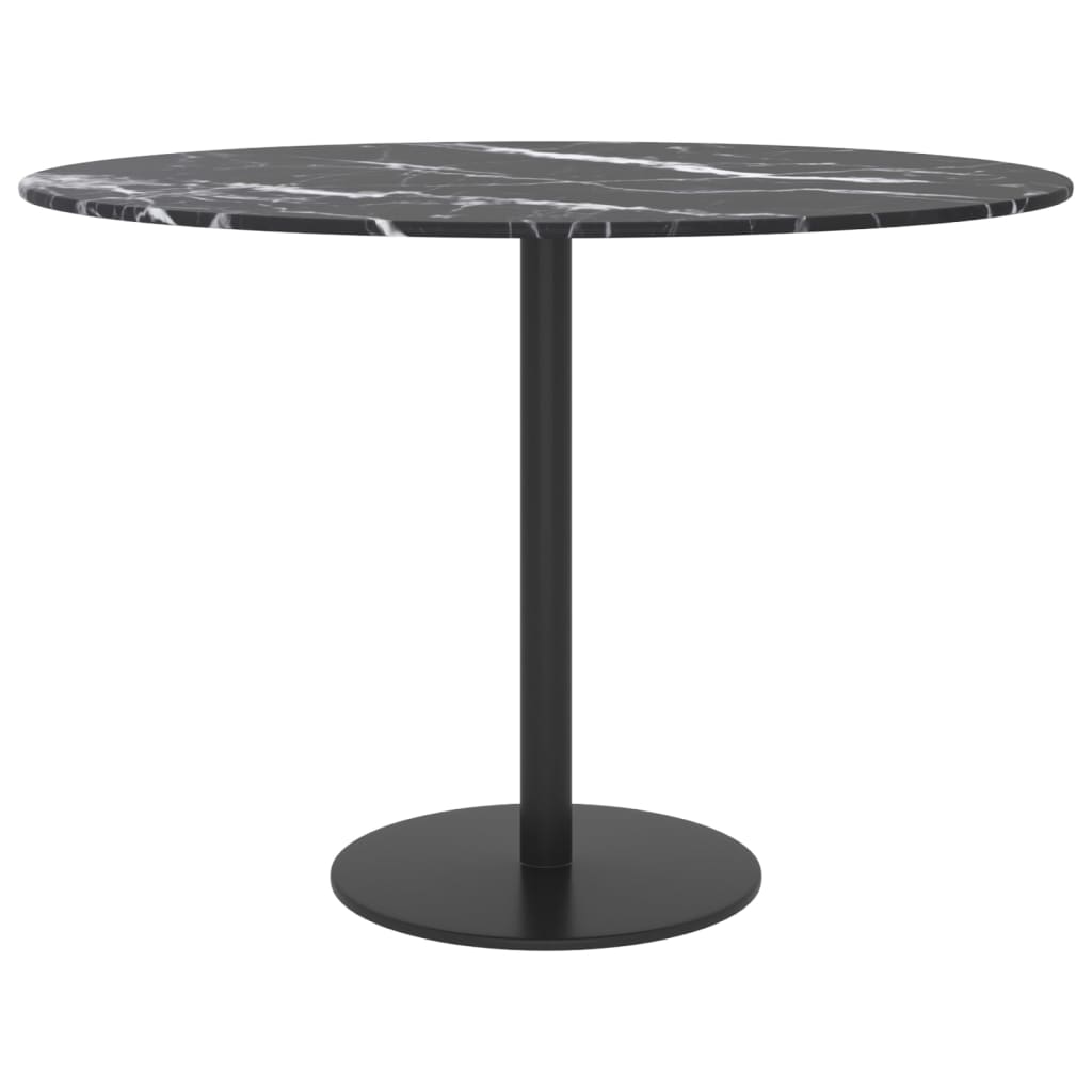 vidaXL fekete edzett üveg asztallap márványdizájnnal Ø60 x 0,8 cm