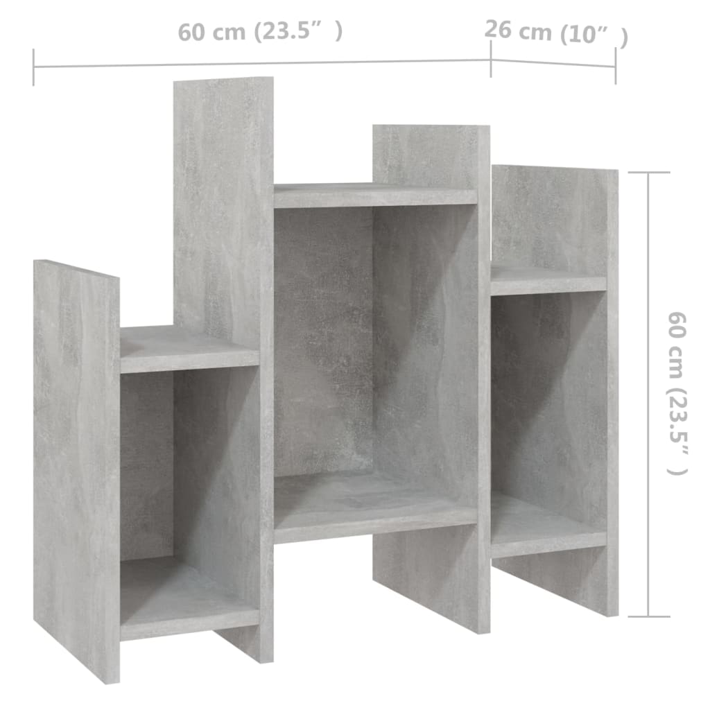 vidaXL betonszürke forgácslap kisszekrény 60 x 26 x 60 cm