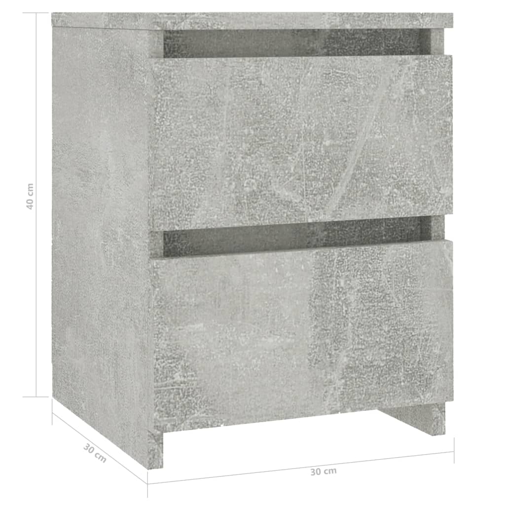 vidaXL betonszürke forgácslap éjjeliszekrény 30 x 30 x 40 cm